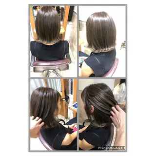 ミディアム カラー 100%髪質改善特化 TRUNSのヘアスタイル