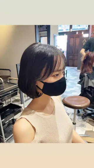 ショート カラー ヘアアレンジ 酸性縮毛矯正🧴韓国 レイヤー/髪質改善のヘアスタイル