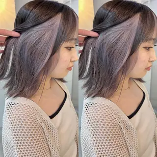 ミディアム yoriダブルカラー 代表すがわらのヘアスタイル
