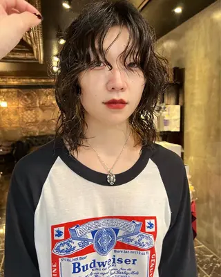 ミディアム パーマ haco＋所属・圧倒的デザイン力 店長🎨RENAのヘアスタイル