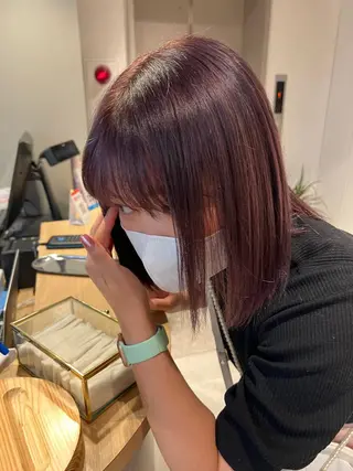 カラー リコ ハッシュカット 韓国レイヤーのヘアスタイル