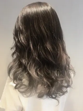 ミディアム カラー パーマ ヘアアレンジ 【mokuオーナー】 ちはるのヘアスタイル