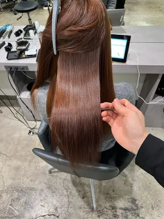 セミロング パーマ 縮毛矯正 特化生田のヘアスタイル