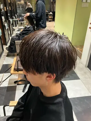 ショート カラー メンズ ✂️メンズ センターパート✨陽気のヘアスタイル