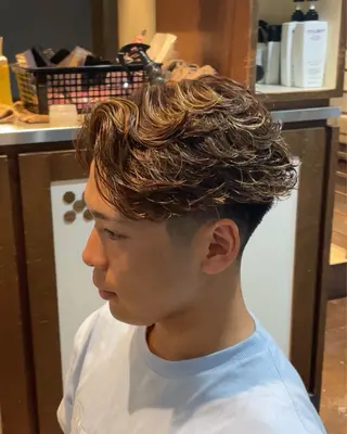 パーマ メンズ 漢眉毛/メンズパーマ /メッシュ/ヒロヤのヘアスタイル