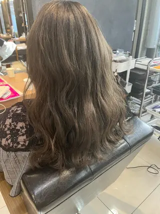 セミロング カラー メンズ マツエク・マツパ アイブロウ 透明感カラー🤎 ゆりのヘアスタイル