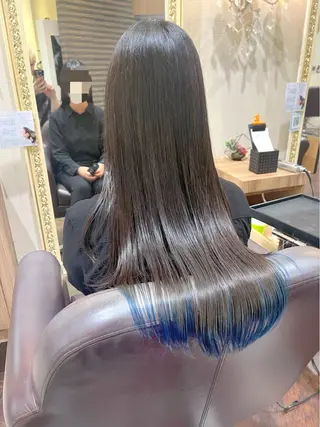 ロング カラー インナーカラー/ ストレート/奥野洸也のヘアスタイル