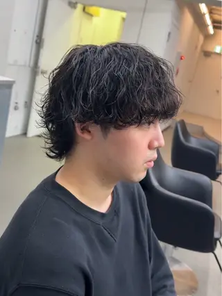 ショート パーマ メンズ 渋谷／ブリーチ／ カラーモデル／はるとのヘアスタイル