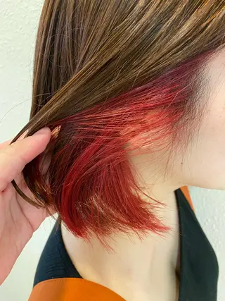 ミディアム カラー 中川 茜里のヘアスタイル