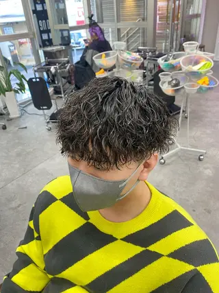 ショート カラー パーマ ヘアアレンジ メンズ キッズ ネイル マツエク・マツパ アイブロウ 🔥漢髪特化メンズ マネージャーYUKIのヘアスタイル
