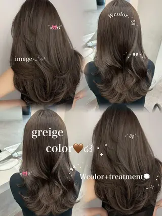 ロング カラー 栁田 唯那のヘアスタイル
