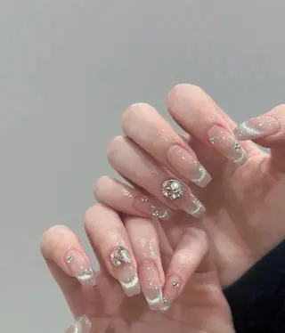 ネイル フィルイン・深爪矯正 長さ出し🎀のネイルデザイン