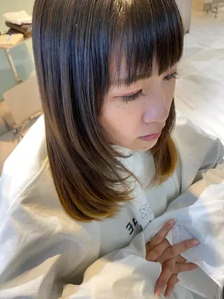 ミディアム カラー 中尾 綺のヘアスタイル