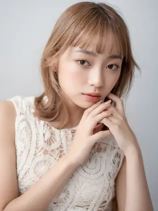 ミディアム カラー パーマ 佐々木 和樹のヘアスタイル