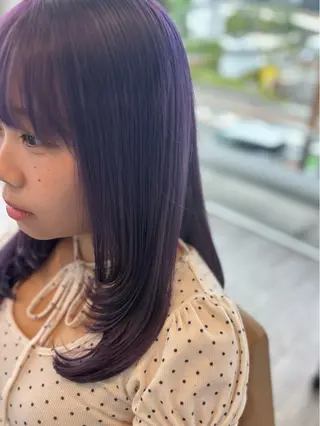 セミロング カラー yui🥀/ボブ /ブリーチなしカラーのヘアスタイル