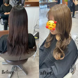ロング カラー ヘアアレンジ 川上 麻梨阿のヘアスタイル