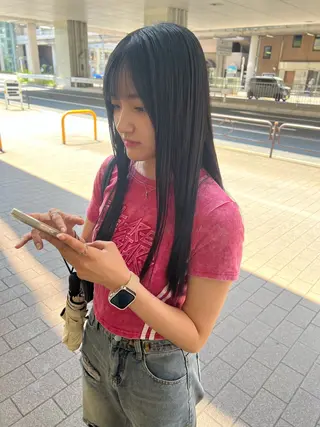 ロング 韓国ボブ/縮毛矯正 /レイヤーカットのヘアスタイル