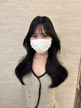 ロング カラー ヘアアレンジ JUNO韓国ヘア MIAN.⋆𝜗𝜚のヘアスタイル