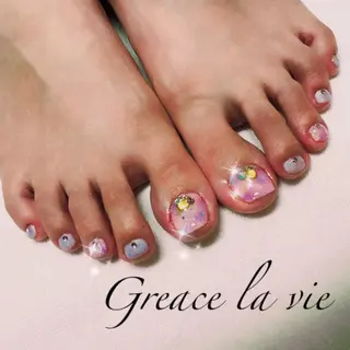 ショート カラー パーマ ヘアアレンジ キッズ ネイル マツエク・マツパ Greace la vie所属・Greace  la vieのネイルデザイン