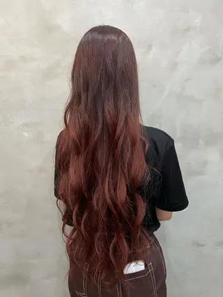 ロング カラー 【ピンク/韓国ヘア/ ヘアセット】亜海のヘアスタイル