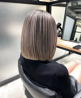 ミディアム 縮毛矯正 宮本晃成のヘアスタイル