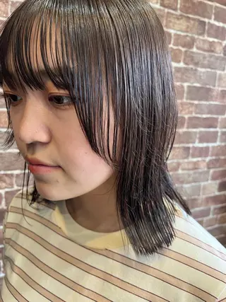セミロング カラー パーマ ヘアアレンジ メンズ キッズ ネイル マツエク・マツパ アイブロウ 久木原 ゆりのヘアスタイル