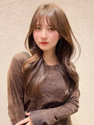 ロング カラー 興津/韓国レイヤー ダブルカラー美髪縮毛のヘアスタイル