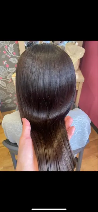 ロング 酸性ストレート/ブリ ーチなしWカラー河本のヘアスタイル