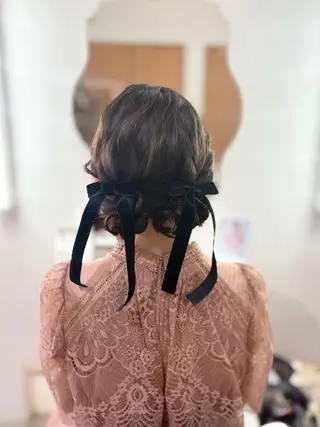 セミロング ヘアアレンジ ヘアセットサロン /上坪愛美のヘアスタイル