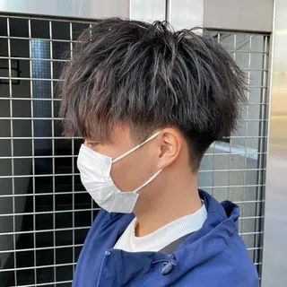 ショート パーマ メンズ アイブロウ 【メンズ縮毛矯正】 田中秀斗のヘアスタイル