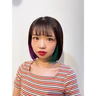 ショート カラー ヘアアレンジ 🦋エクステ/透明感 カラー🦋宮川莉央のヘアスタイル