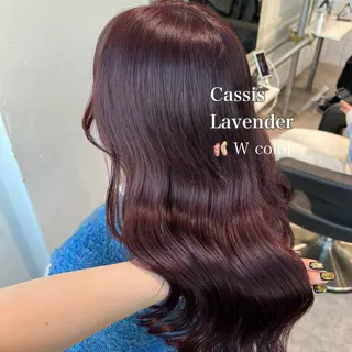 ロング カラー 暗髪🩶ラベンダー/ ブルー/ユウナ🤍のヘアスタイル