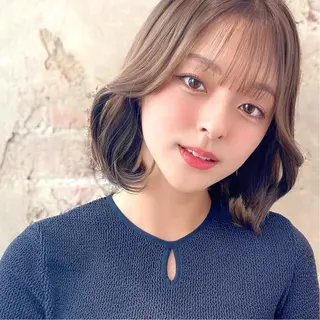 ミディアム カラー パーマ ヘアアレンジ 🌈小顔似合わせ SHIHO🌈のヘアスタイル