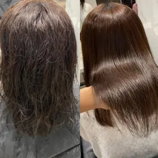 ロング パーマ ヘアアレンジ 新宿⌇韓国風ヘア ⌇透明感カラーのヘアスタイル