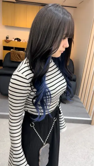 ロング カラー バレイヤージュ /ハイライト/もときのヘアスタイル