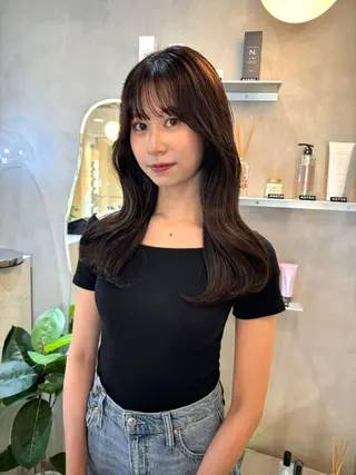 ロング カラー 韓国ヘア🇰🇷/ 顔周り/松田光里のヘアスタイル