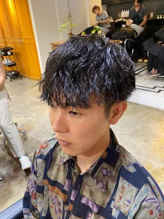 ショート パーマ メンズ レイヤーボブ/ 艶カラー/サナ🌼のヘアスタイル