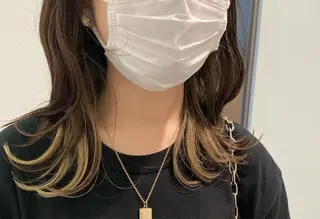 ミディアム カラー スキバサミを使わない カット🌼唯🌼のヘアスタイル