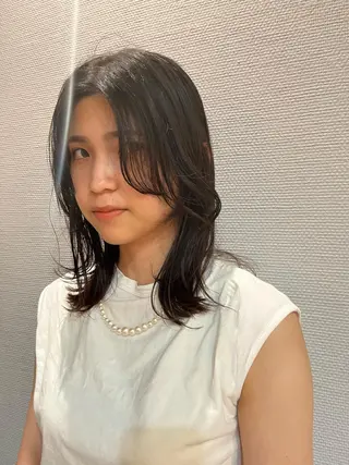 ミディアム かわい りほのヘアスタイル