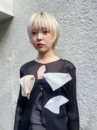 ショート カラー ボブ/ミニボブ 透明感カラーkadoのヘアスタイル