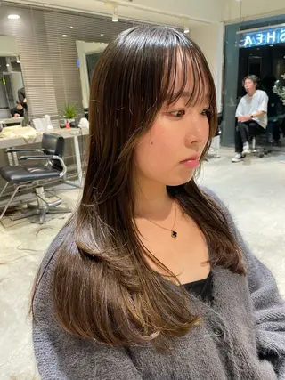 ロング カラー パーマ ヘアアレンジ 一箭 恵梧/ロングヘアのヘアスタイル