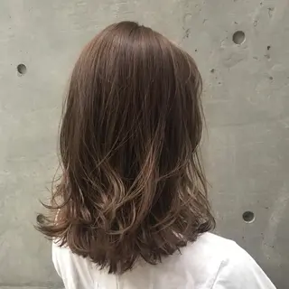 セミロング カラー パーマモデル募集🌈 森脇帆南のヘアスタイル