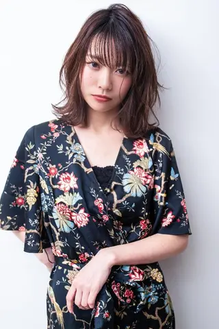 ミディアム belta 姫路山吹 カラーモデル募集のヘアスタイル