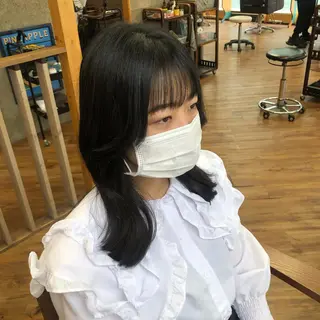 ロング カラー 中村 彪我のヘアスタイル