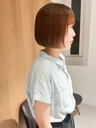 ショート カラー 似合わせボブ×地毛風 縮毛矯正❕ayanaのヘアスタイル