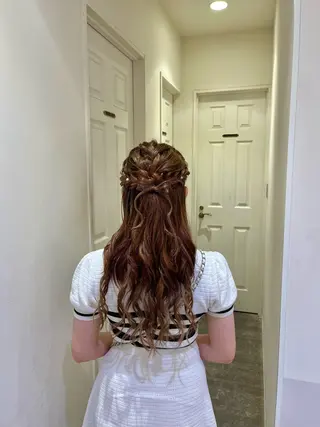 ヘアアレンジ エクステ🎀 暖色カラー🎀amiのヘアスタイル