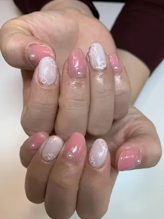 ネイル ネイルリボン 受付スタッフのネイルデザイン