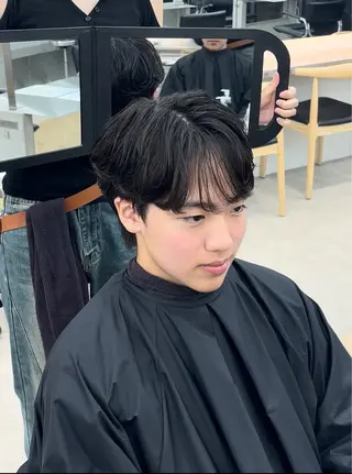 ショート カラー パーマ メンズ キッズ 栄💗レイヤーカット ｜パーマ｜haruのヘアスタイル