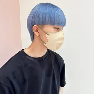 ショート カラー メンズ レイヤー/ウルフ/ ハイトーンchimiのヘアスタイル