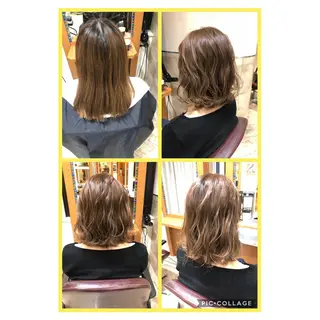 セミロング カラー 100%髪質改善特化 TRUNSのヘアスタイル